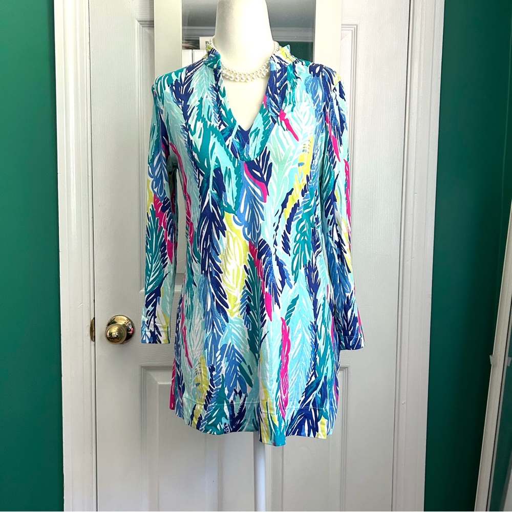 Lilly Pulitzer Vero Tunic Feather Print XS